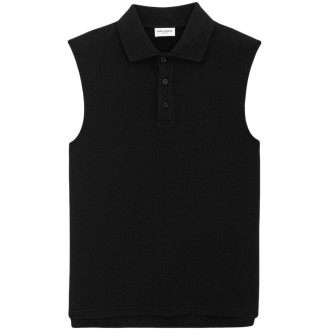 Saint Laurent Sleeveless Polo Shirt