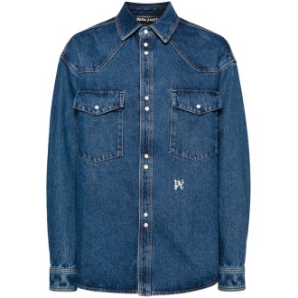 Palm Angels `Monogram` Denim Shirt