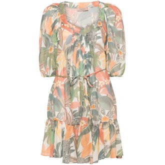 Twin Set `Jungle Fever` Print Short Dress With Belt