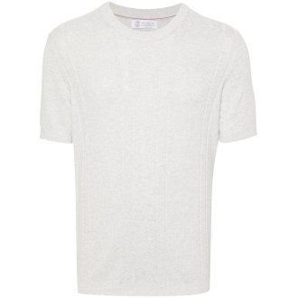 Brunello Cucinelli Short Sleeve Crew-Neck Sweater