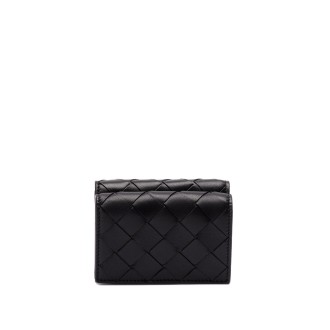 Bottega Veneta `Intrecciato Tiny Tri-Fold Zip Wallet`