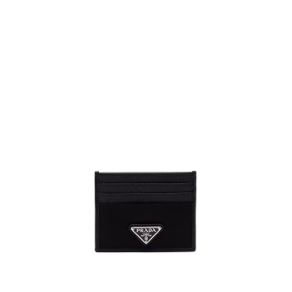 Prada Nylon And Saffiano Leather Card Holder