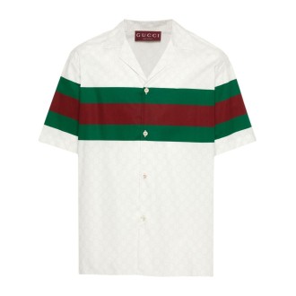 Gucci `Gucci 1921 Web` Short Sleeve Shirt