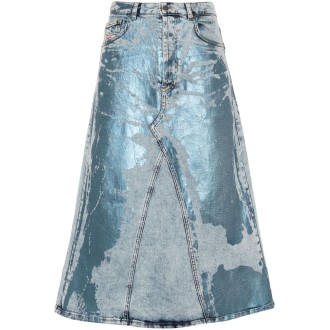 Diesel `De-Pago-Mid-S` Midi Denim Skirt