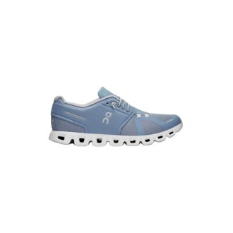 Sneakers CLOUD 5, di On Running, da donna, colore azzurro. Reaizzata in parte con materiali riciclati. Tomaia in mesh traspirante antimicrobico con dettagli in TPU spalmato. 