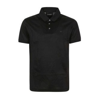 Polo Emporio Armani in jersey misto lyocell Colletto a costine. Manica corta. Logo frontale in tono. Spacchetti al fondo.   