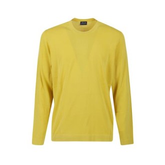 Maglia di Drumohr, da uomo, colore giallo. Modello a manica lunga, caratterizzato da fondo e polsi a costine. Scollo tondo. Vestibilità regolare. 