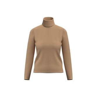 Maglia SALUTO di Max Mara, modello dolcevita in filato leggero di pura lana. Colore cammello, lavorazione a punto rasato. Collo alto e maniche lunghe. Vestibilità semiaderente. Lineare, semplice e facile da abbinare. 