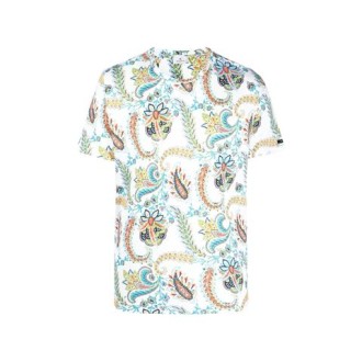 T-shirt di Etro, da uomo, colore multicolor. Modello a manica corta in cotone jacquard. Caratterizzata da un disegno Paisley e scollo rotondo. Vestibilità regolare. 