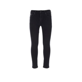 Jeans di Versace Jeans Couture, da uomo, colore blu scuro. Modello skinny, tinta unita, caratterizzato da 5 tasche. Passanti per cintura. Chiusura con zip e bottone. Vestibilità slim. 