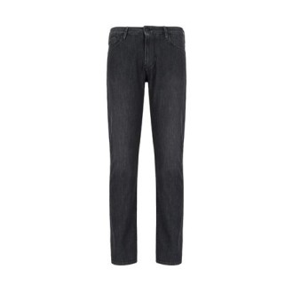 Jeans di Emporio Armani, da uomo, colore nero. Modello in denim dal lavaggio leggero. Vita bassa e chiusura con zip. Vestibilità slim fit.  