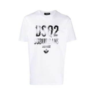 T-shirt di Dsquared2, da uomo, colore bianco. Realizzata in cotone bianco con logo frontale, maniche corte. Girocollo e maniche corte. 