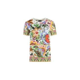 T-shirt di Etro da donna, multicolor. Modello a maniche corte caratterizzato da stampa fiori all over. Vestibilità regolare. 