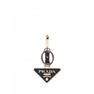 Prada Saffiano Leather And Metal Keychain