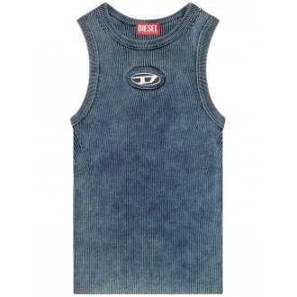 Diesel `M-Anchor-A-Sl` Rib-Knit Tank Top With `Oval D`