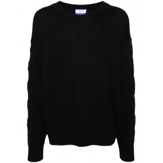 Off White `3D Diag` Knit Crew-Neck Sweater