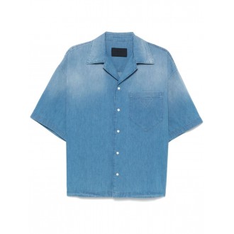 Prada Light Denim Short Sleeve Shirt