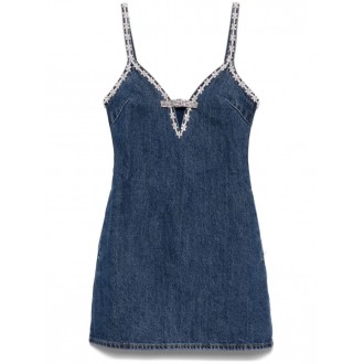 Self-Portrait Denim Strappy Mini Dress