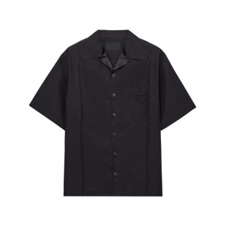 Prada Short-Sleeved Technical Cotton Shirt