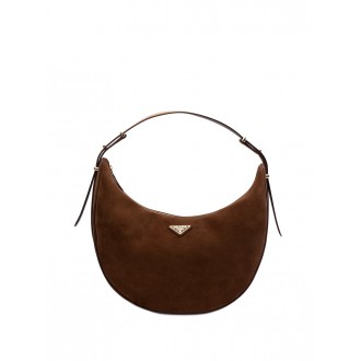 Prada `Arqué` Suede Shoulder Bag