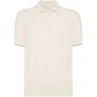 Brunello Cucinelli Short Sleeve Polo-Neck Sweater