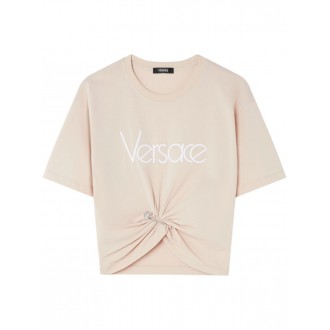 Versace `Versace` Logo Embroidery T-Shirt