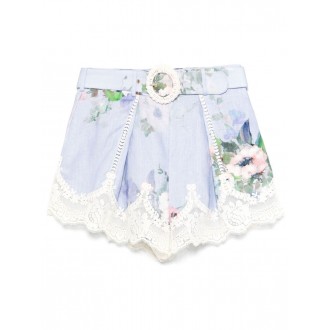 Zimmermann `Everley` Lace Trim Tuck Shorts