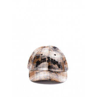 Palm Angels `Curved Logo` Check Cap