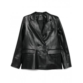 Desa 1972 Leather Double-Breasted Blazer