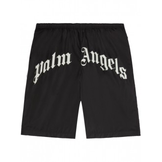 Palm Angels `Curved Logo` Swim Shorts