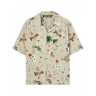 Palm Angels `Pin Up` Short Sleeve Bowling Shirt 