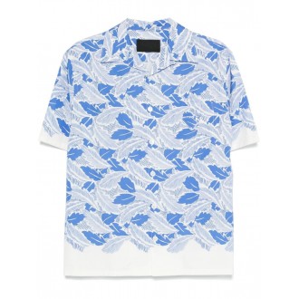 Prada Short-Sleeved Printed Cotton Shirt